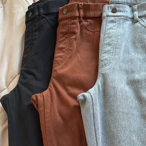 3 Ultra Stretch Uniqlo Heattech Skinny Jeans (black, light grey, brown)